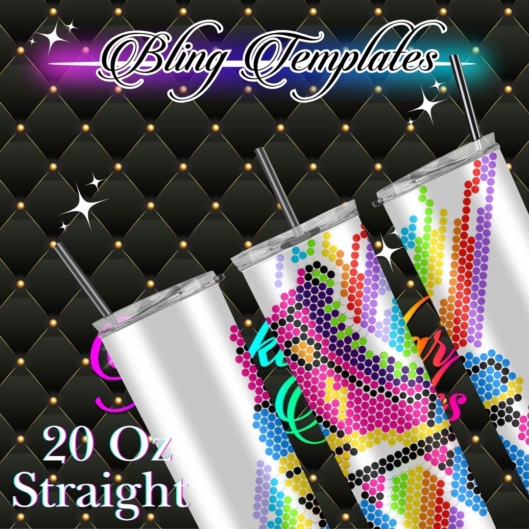 #8568 Retro Roller Skate Bling Tumbler Template - 5mm/50 stones per row