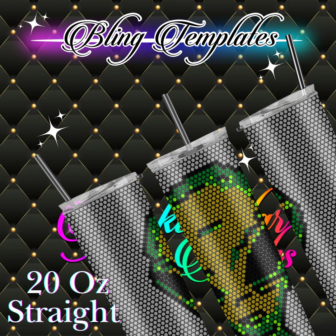#807 Alien Bling Tumbler Template - 4mm/61 stones per row