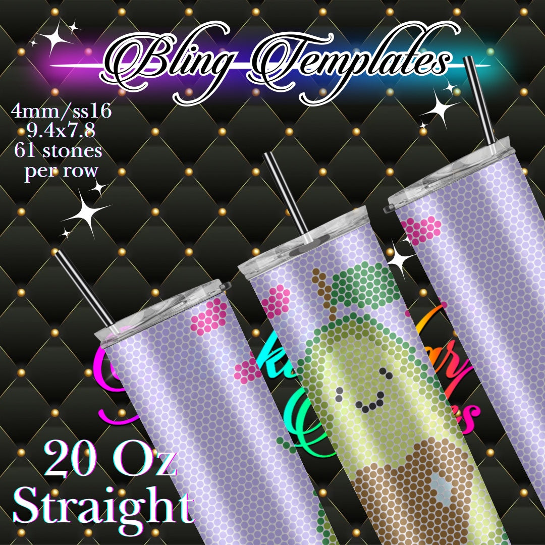 #755 A is for Avocado Bling Tumbler Template - 4mm/61 stones per row