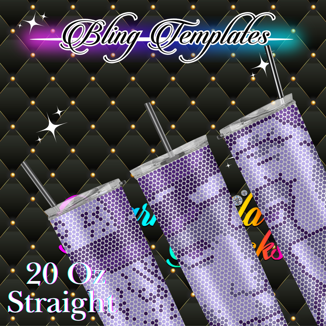 #012 Prince Bling Tumbler Template - 4mm/62 stones per row