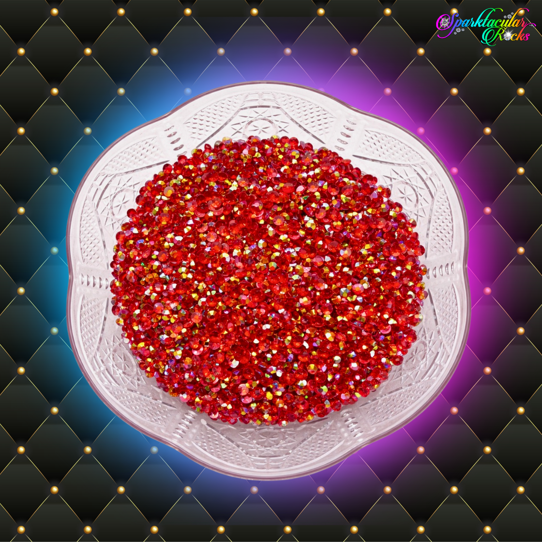Transparent Red AB Resin Rhinestone