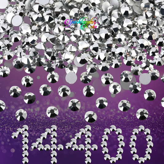 Silver Metalic Glass Rhinestones - Wholesale