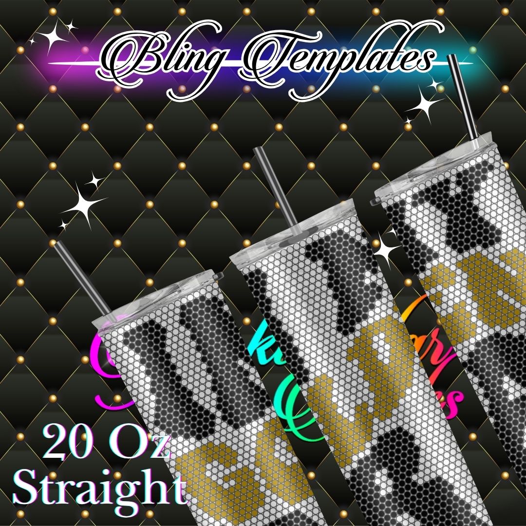 #802 In My Golden Era Bling Tumbler Template - 4mm/61 stones per row