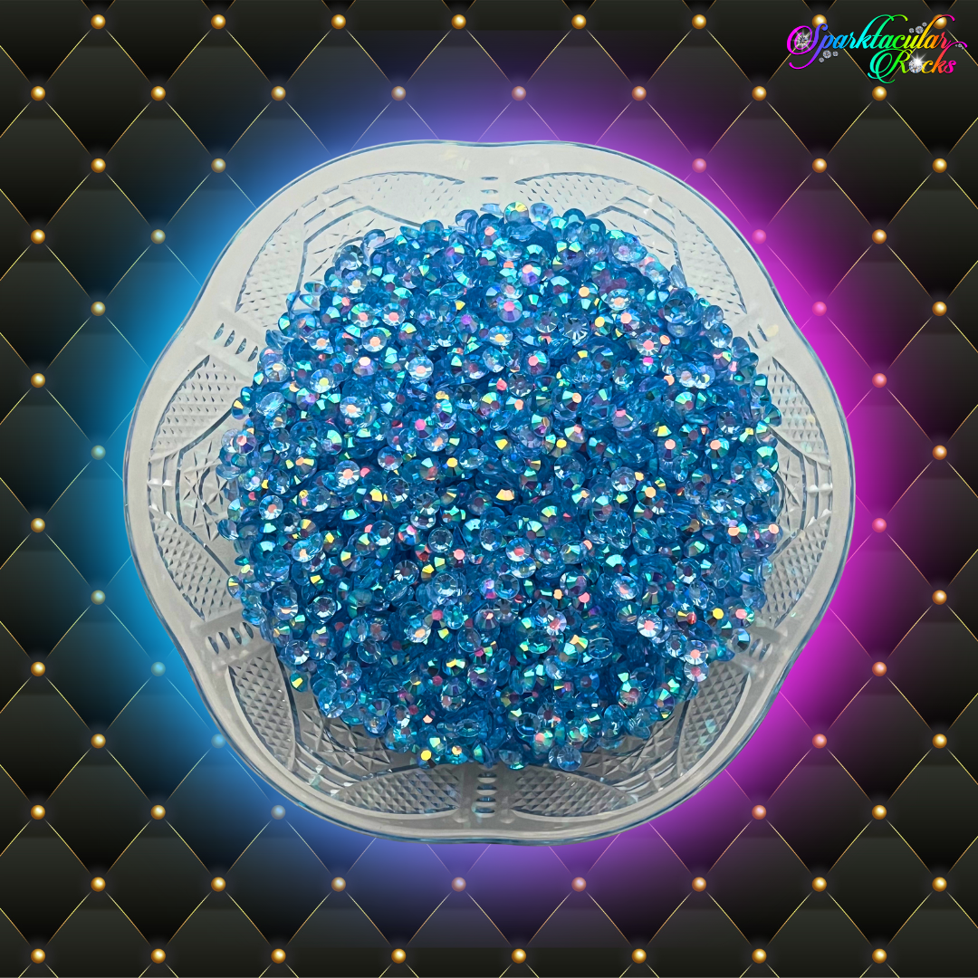 Transparent Lt Blue AB Resin Rhinestone