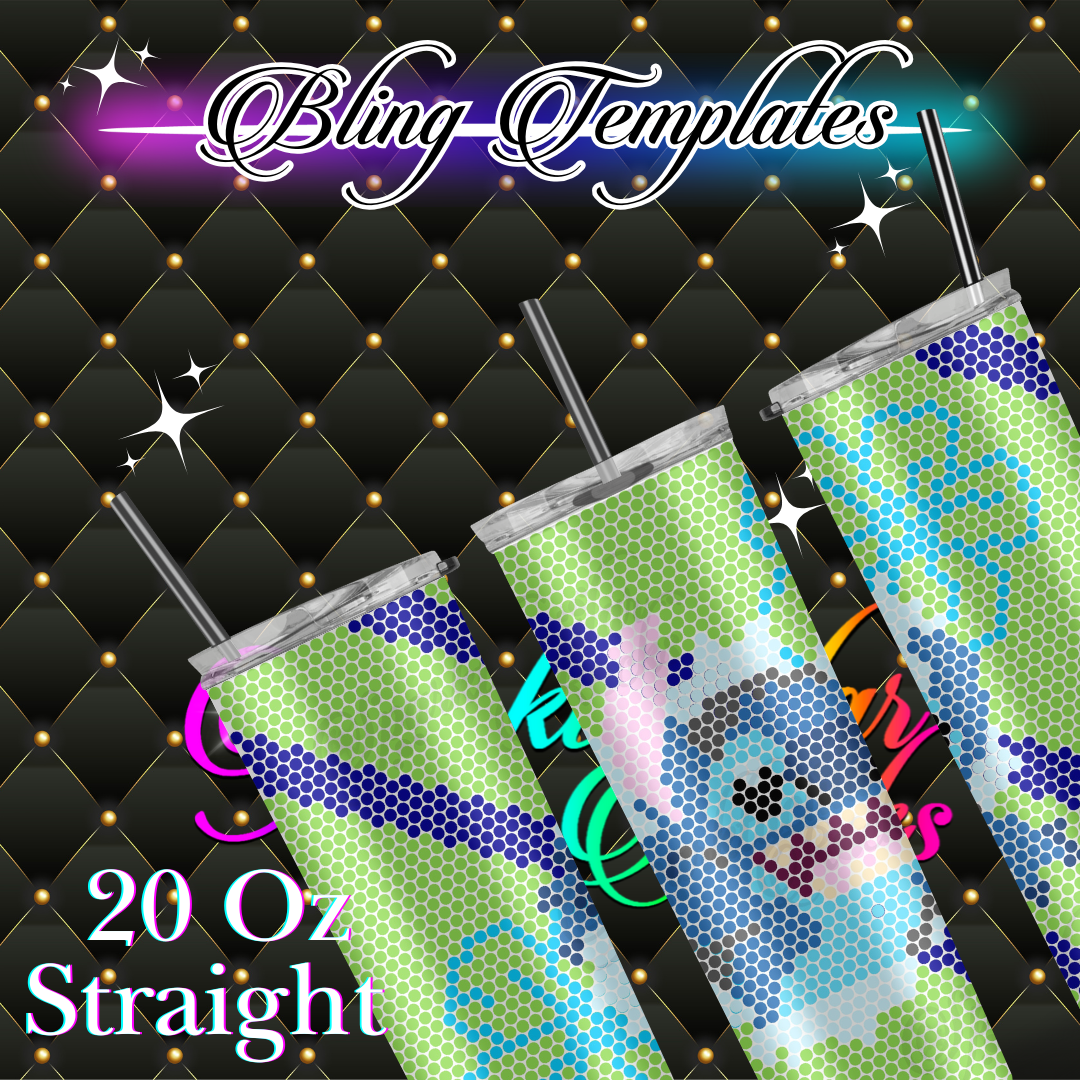 #004 Stitch Breakout Bling Tumbler Template - 4mm/62 stones per row