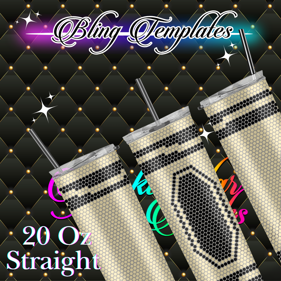#060 Blank Crayon Bling Tumbler Template - 4mm/62 stones per row