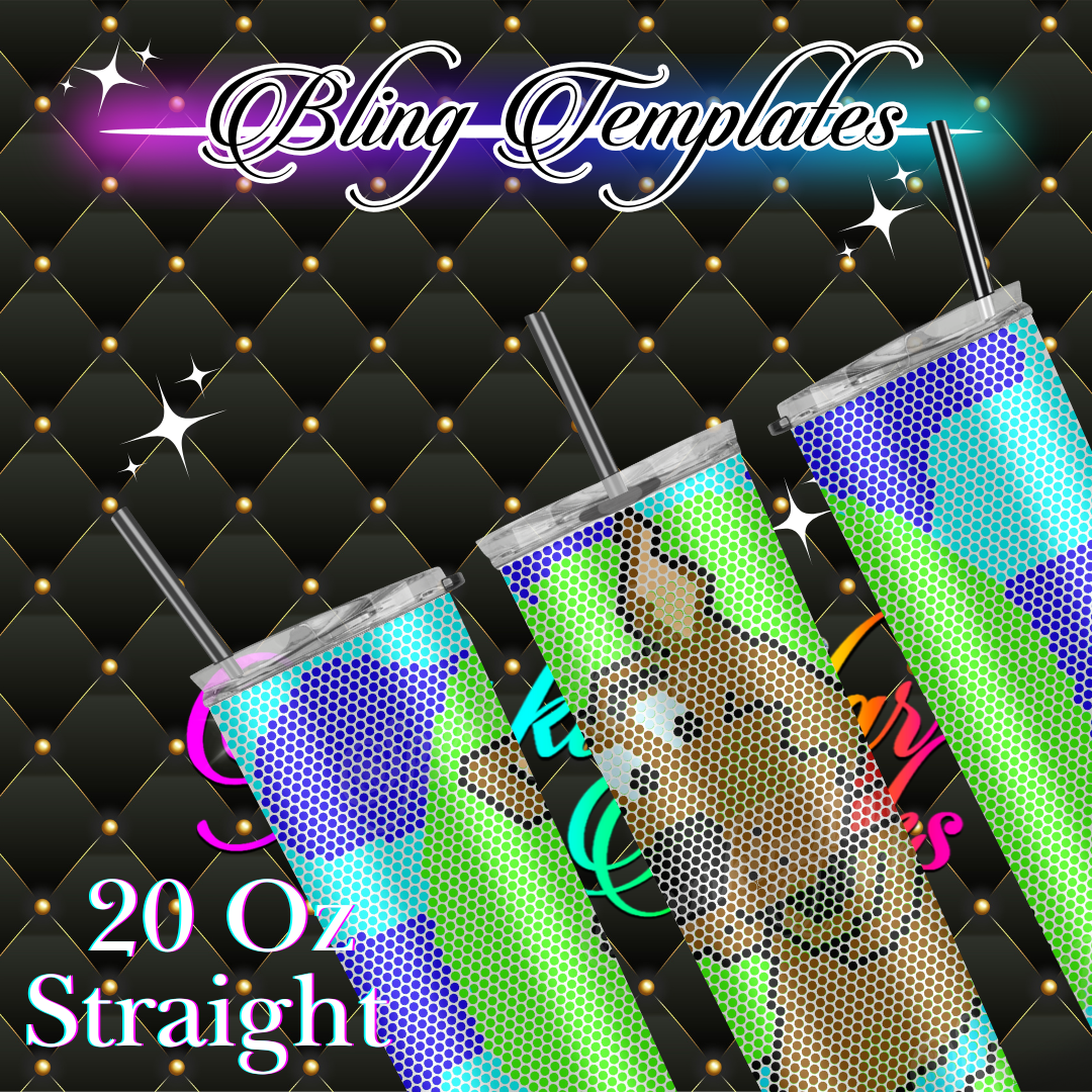 #017 Scooby Dooo Bling Tumbler Template - 3mm/74 stones per row