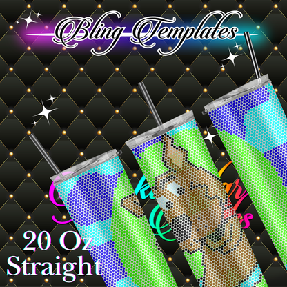 #017 Scooby Dooo Bling Tumbler Template - 3mm/74 stones per row