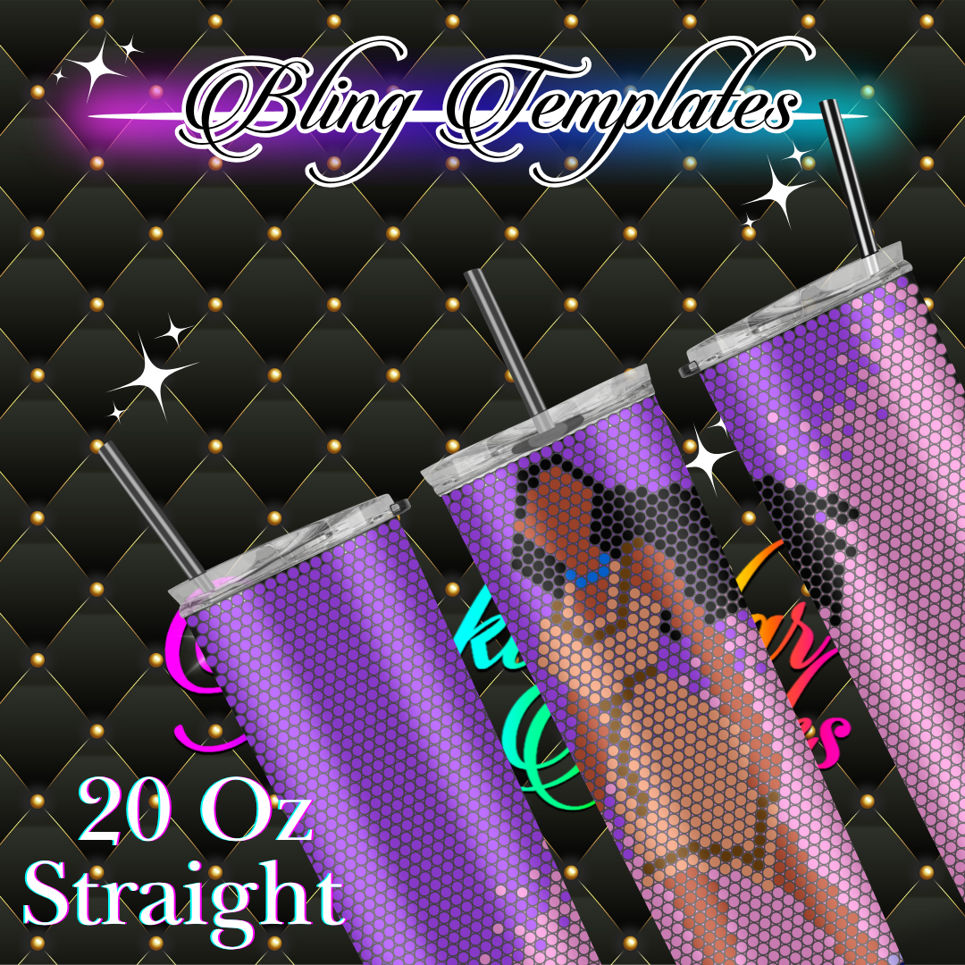 #059 Pocahontas Bling Tumbler Template - 4mm/62 stones per row