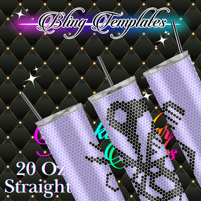 #001 Hairstylist Bling Tumbler Template - 5mm/50 stones per row