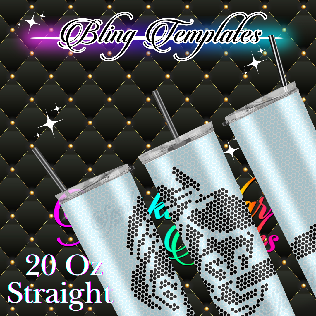 #018 Bling Tumbler Template - 3mm/74 stones per row
