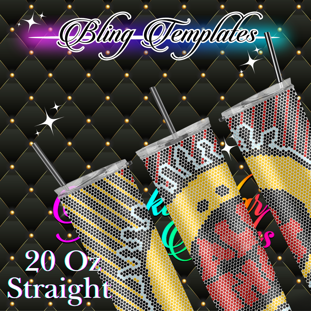 #020 Alll That Bling Tumbler Template - 3mm/79 stones per row