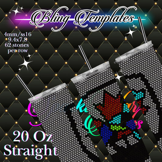 CUSTOM Bling Tumbler Template - 4mm/62 stones per row