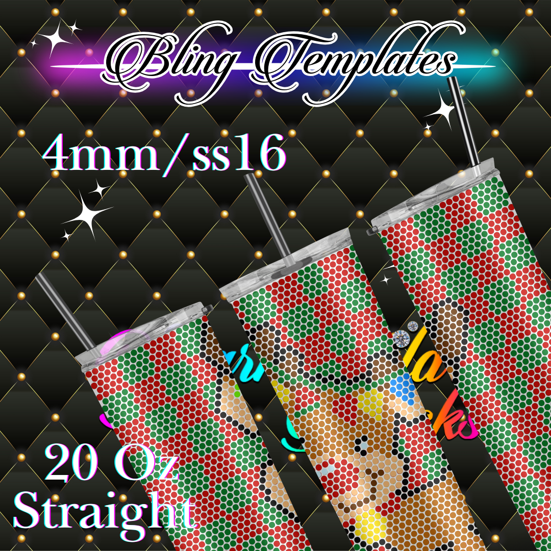 #442 Bling Tumbler Template - 4mm/62 stones per row