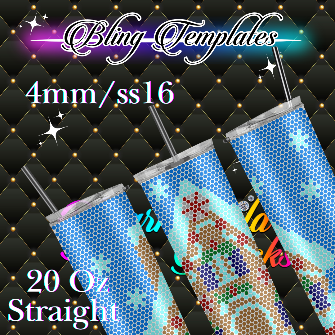 #735 Bling Tumbler Template - 4mm/62 stones per row