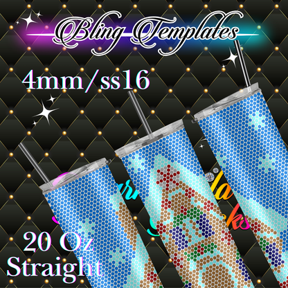 #735 Bling Tumbler Template - 4mm/62 stones per row