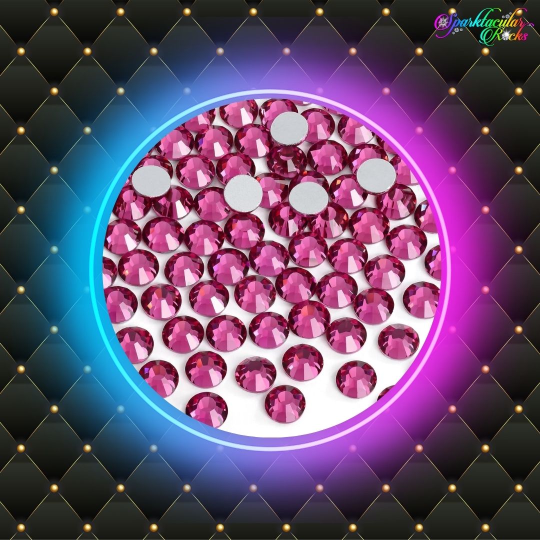 Fuchsia Glass Rhinestones