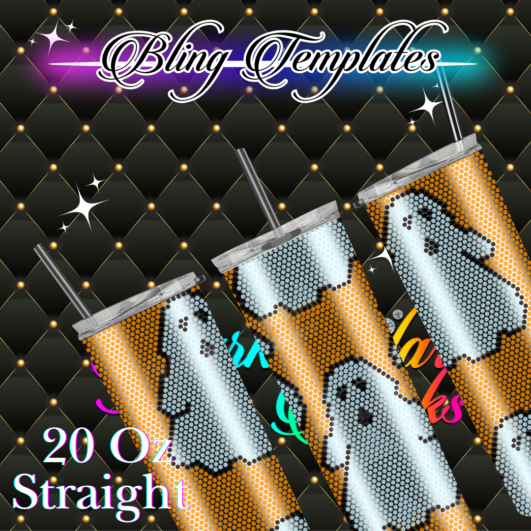 #022 Little Ghosts Bling Tumbler Template - 3mm/74 stones per row