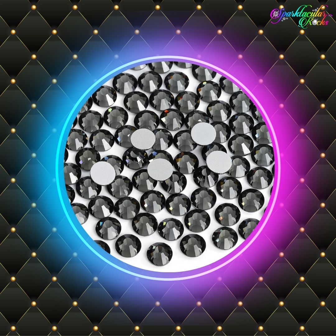 Black Diamond Gray Glass Rhinestones