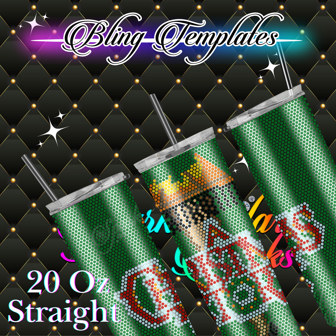 #023 A Christmas Story Bling Tumbler Template - 3mm/74 stones per row