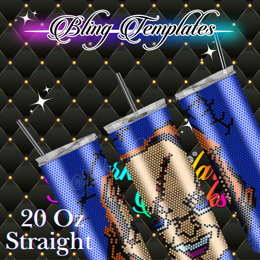 #024 Chucky Bling Tumbler Template - 3mm/74 stones per row