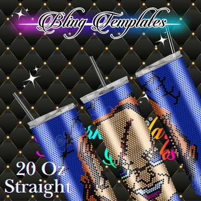 #024 Chucky Bling Tumbler Template - 3mm/74 stones per row