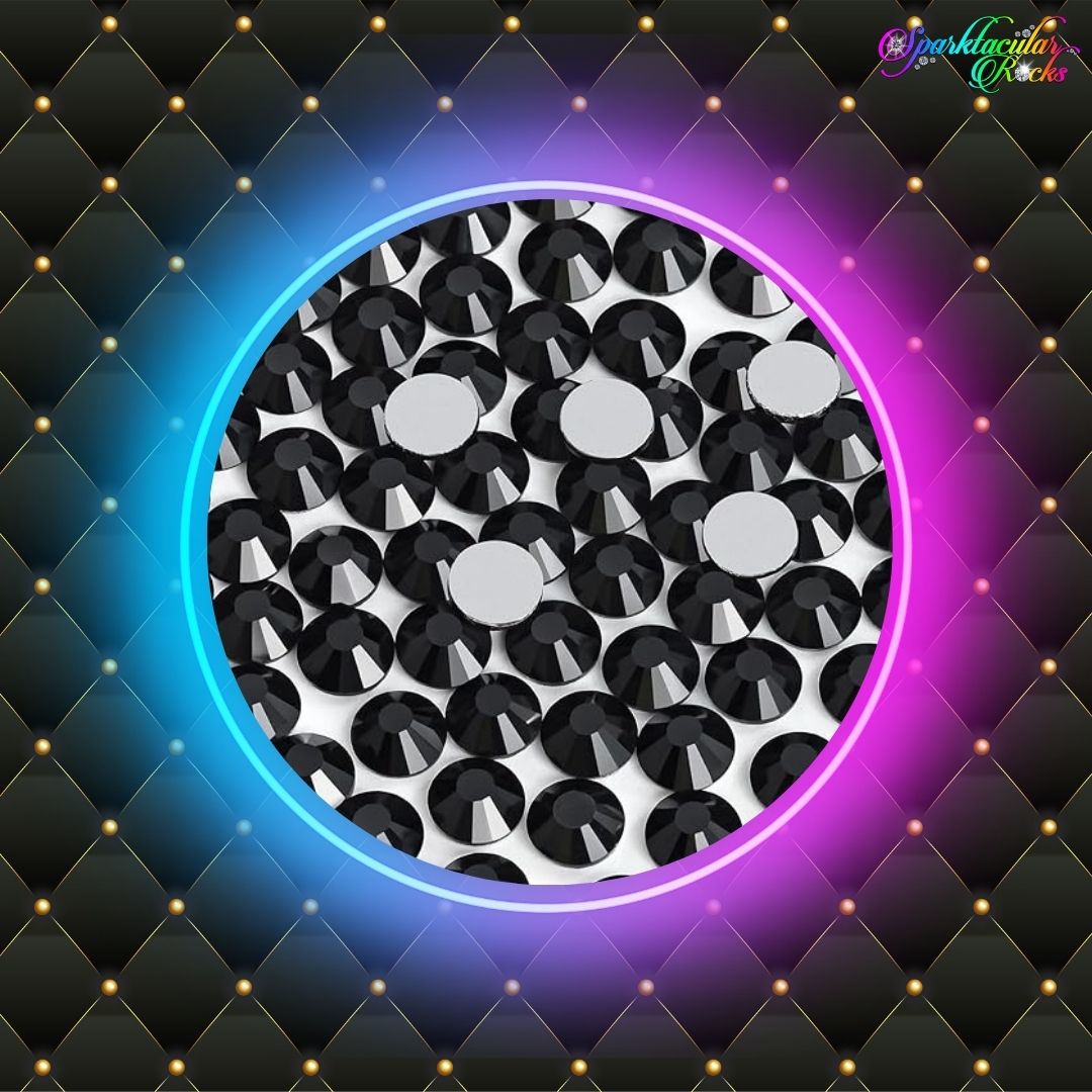 Jet Black Glass Rhinestones