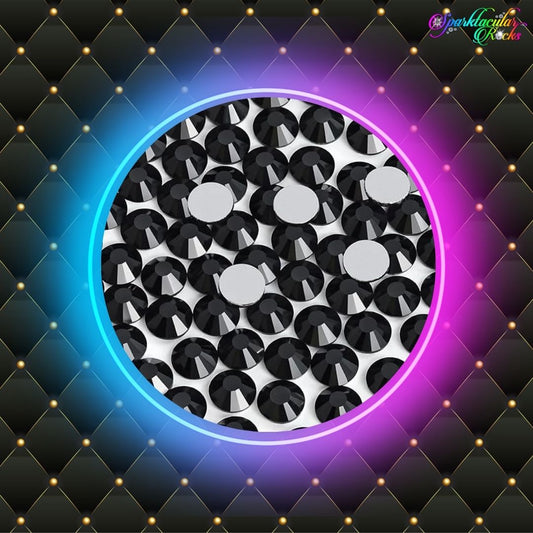 Jet Black Glass Rhinestones