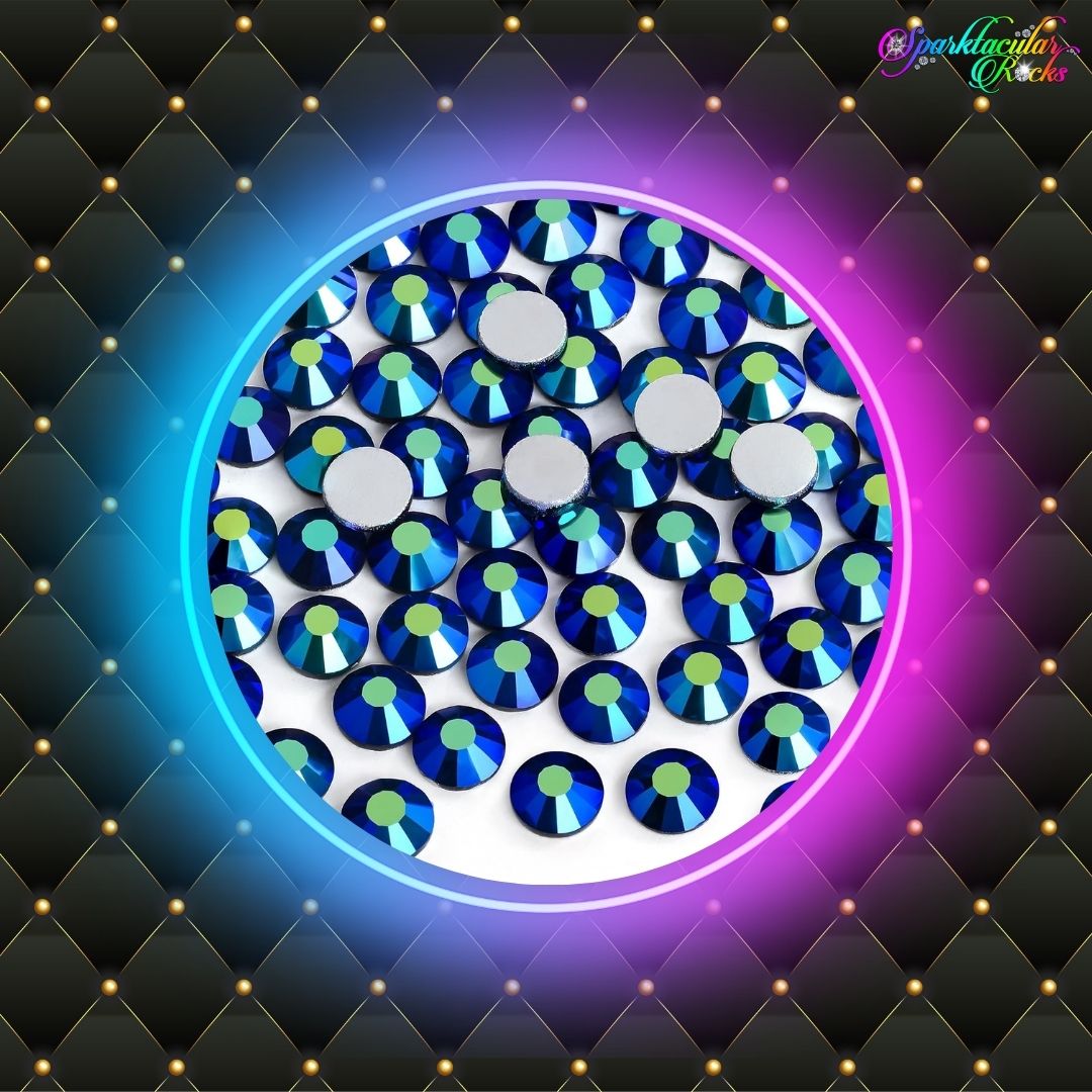 Jet Black AB Glass Rhinestones