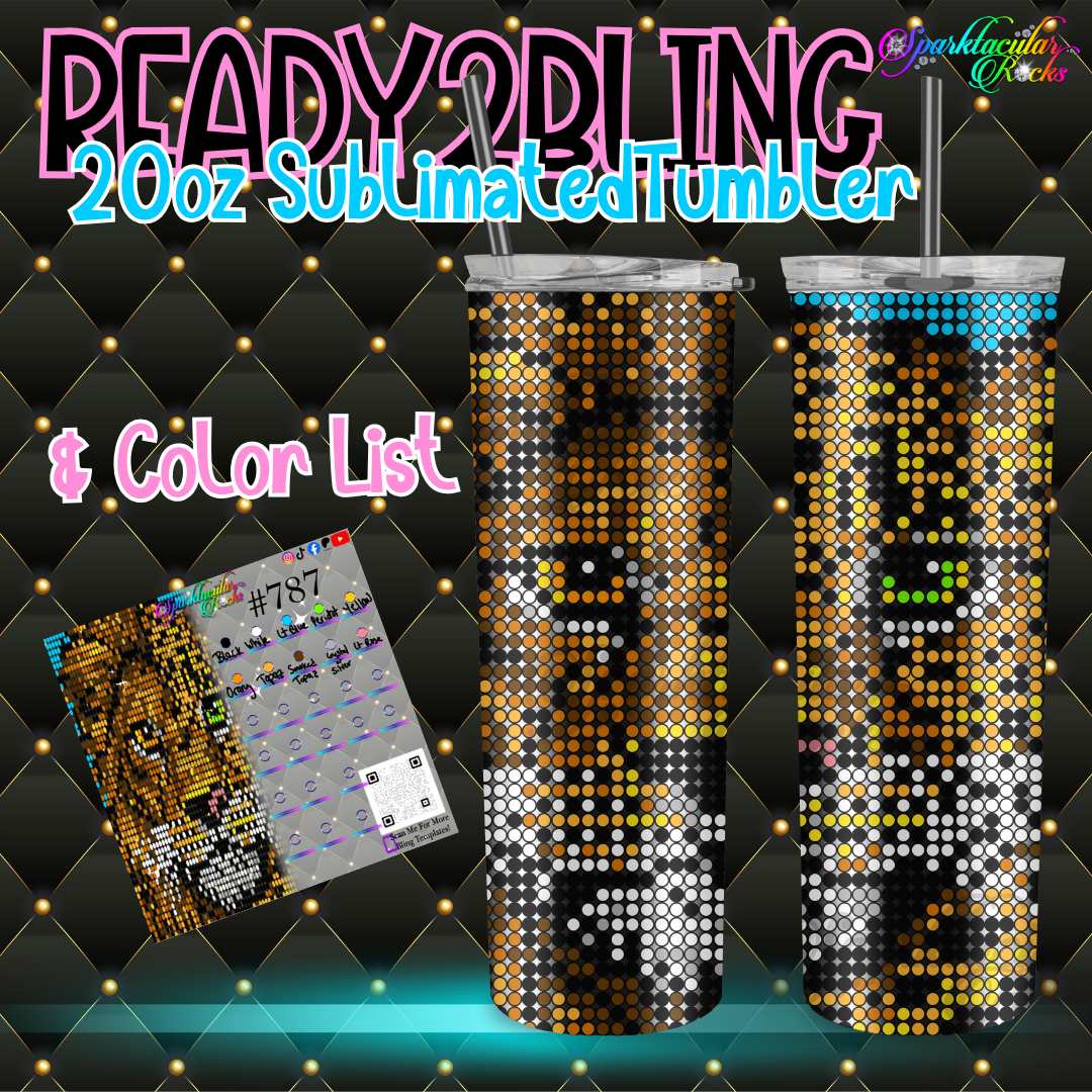 Ready2Bling 20oz Tumbler – Sublimated Bling Guide Included