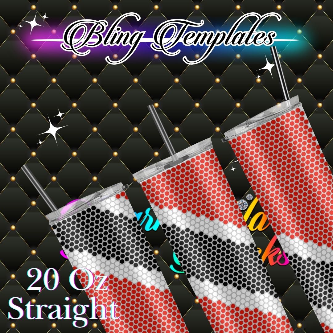 #251 Trinidad Flag Bling Tumbler Template - 5mm/50 stones per row