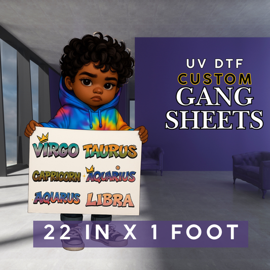 UV-DTF Gang Sheet 22 inches x 1 foot