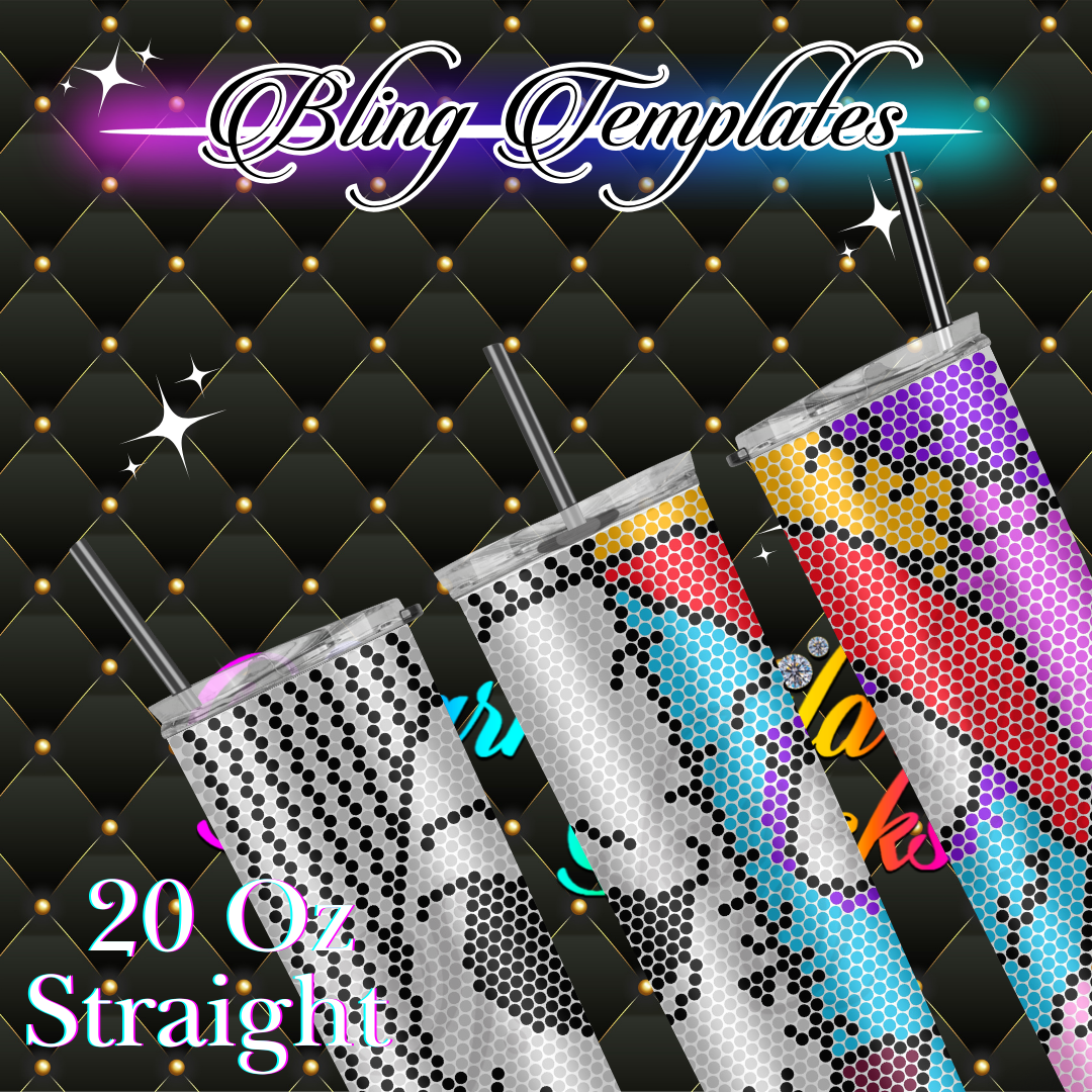 #051 Jack Sally Bling Tumbler Template - 4mm/62 stones per row