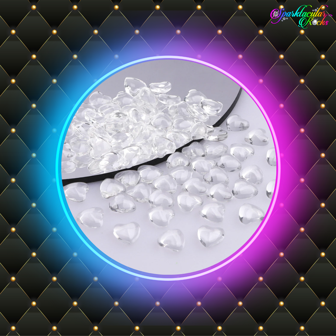 Clear Glass HEART SHAPE Rhinestones