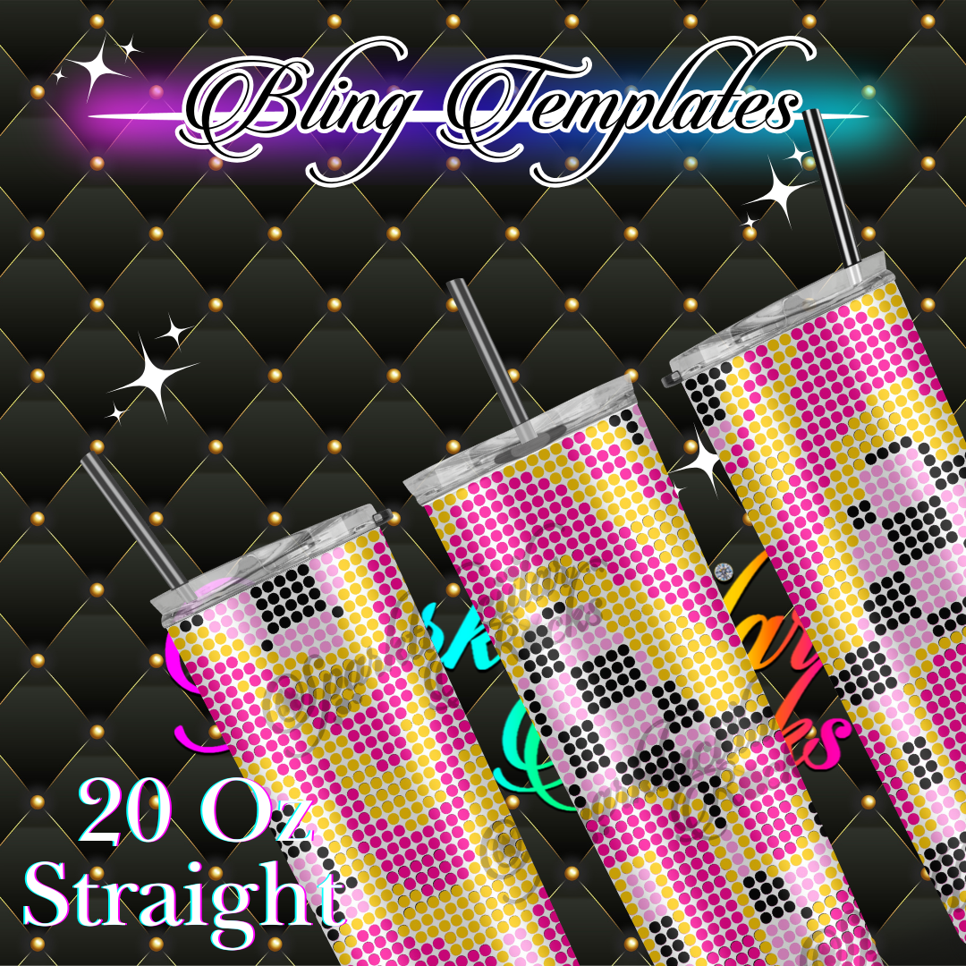 #006 2025 Drip Bling Tumbler Template - GRID 4mm/62 stones per row