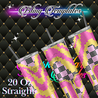 #006 2025 Drip Bling Tumbler Template - GRID 4mm/62 stones per row