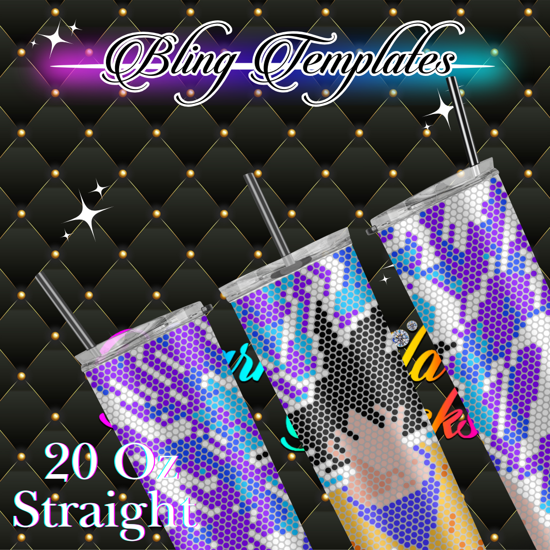 #054 Go Ku Bling Tumbler Template - 4mm/62 stones per row