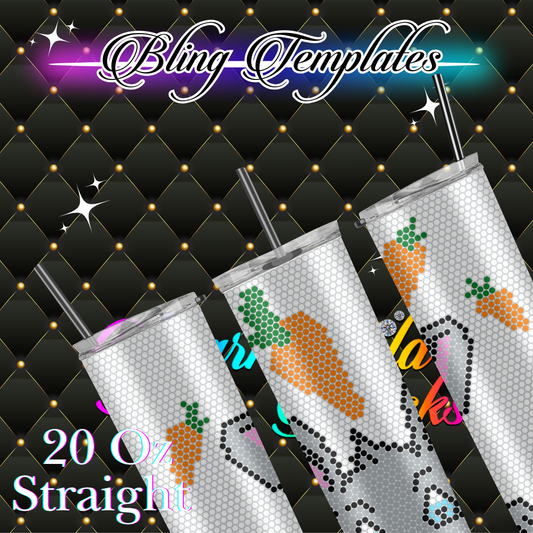 #040 Hungry Bunny Bling Tumbler Template - 4mm/62 stones per row