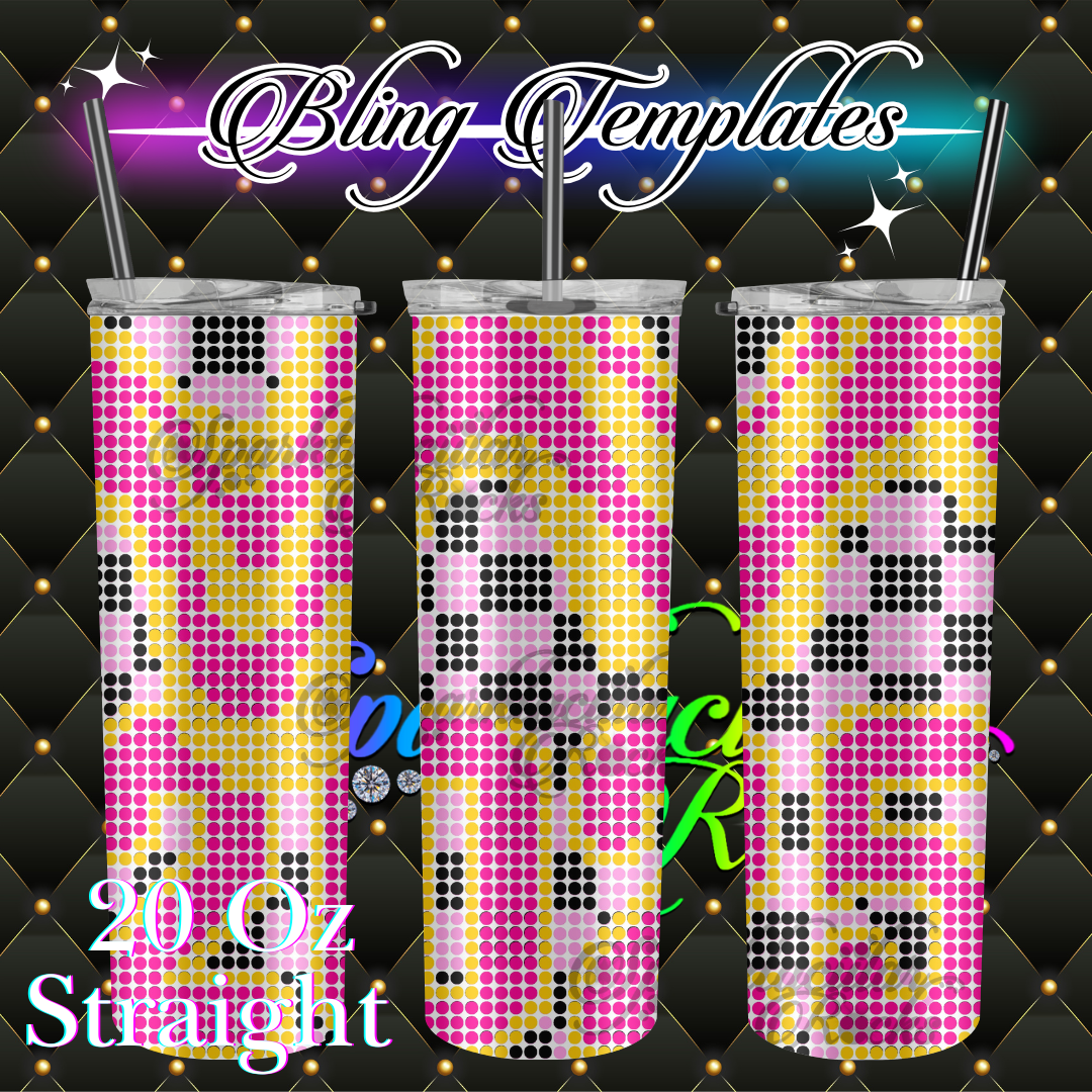#006 2025 Drip Bling Tumbler Template - GRID 4mm/62 stones per row