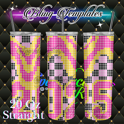 #006 2025 Drip Bling Tumbler Template - GRID 4mm/62 stones per row