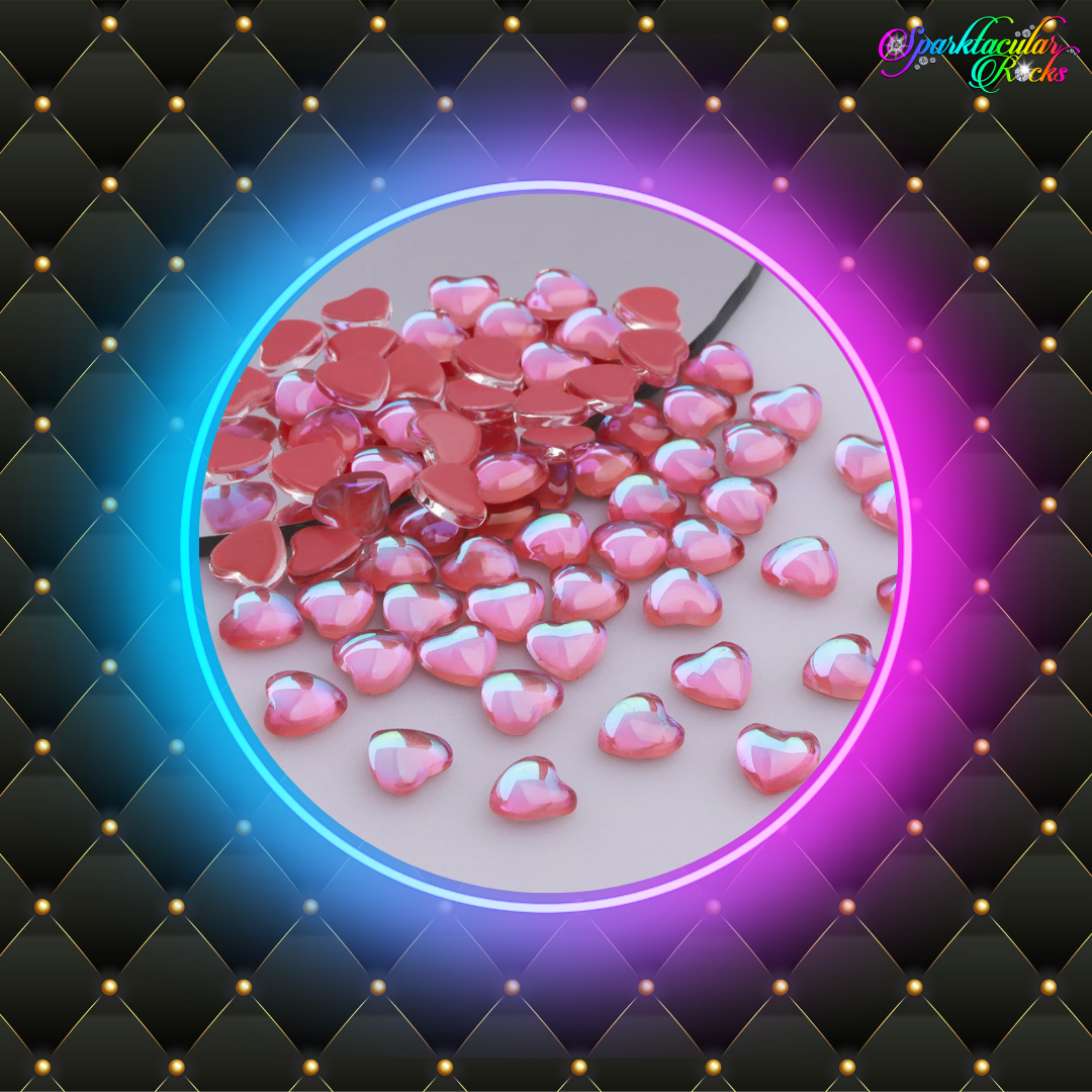 Red Glass HEART SHAPE Rhinestones