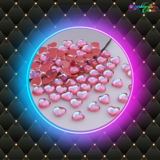 Red Glass HEART SHAPE Rhinestones