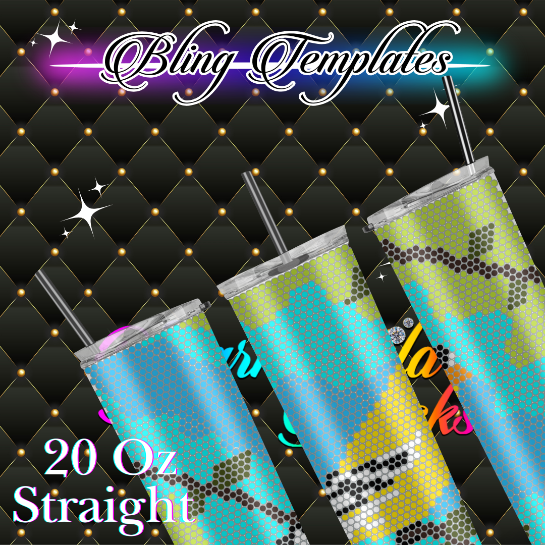 #035 Yellowbird Bling Tumbler Template - 4mm/62 stones per row