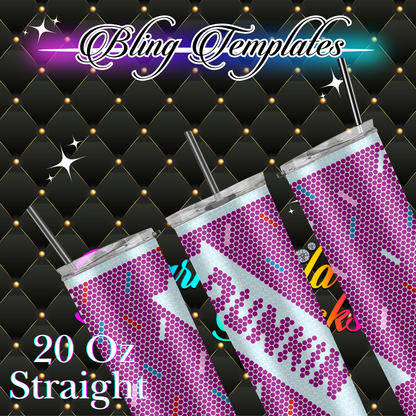 #009 Dunkin Bling Tumbler Template - 4mm/61 stones per row