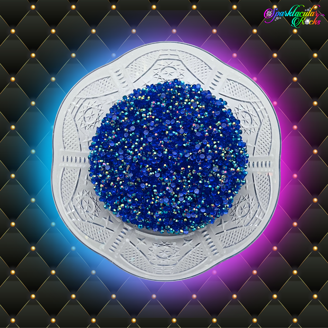 Transparent Blue AB Resin Rhinestones