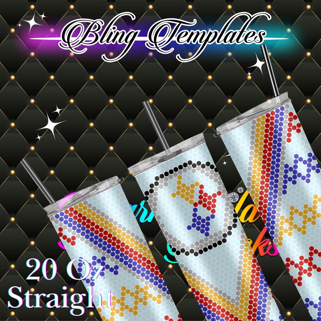 #013 Steelers Bling Tumbler Template - 5mm/50 stones per row