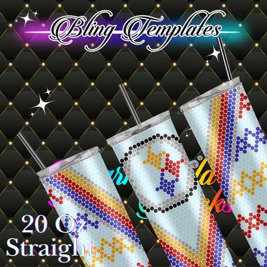 #013 Steelers Bling Tumbler Template - 5mm/50 stones per row