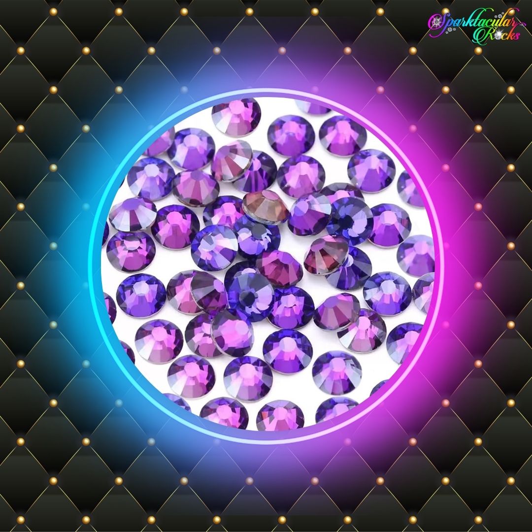 Purple Velvet Glass Rhinestones