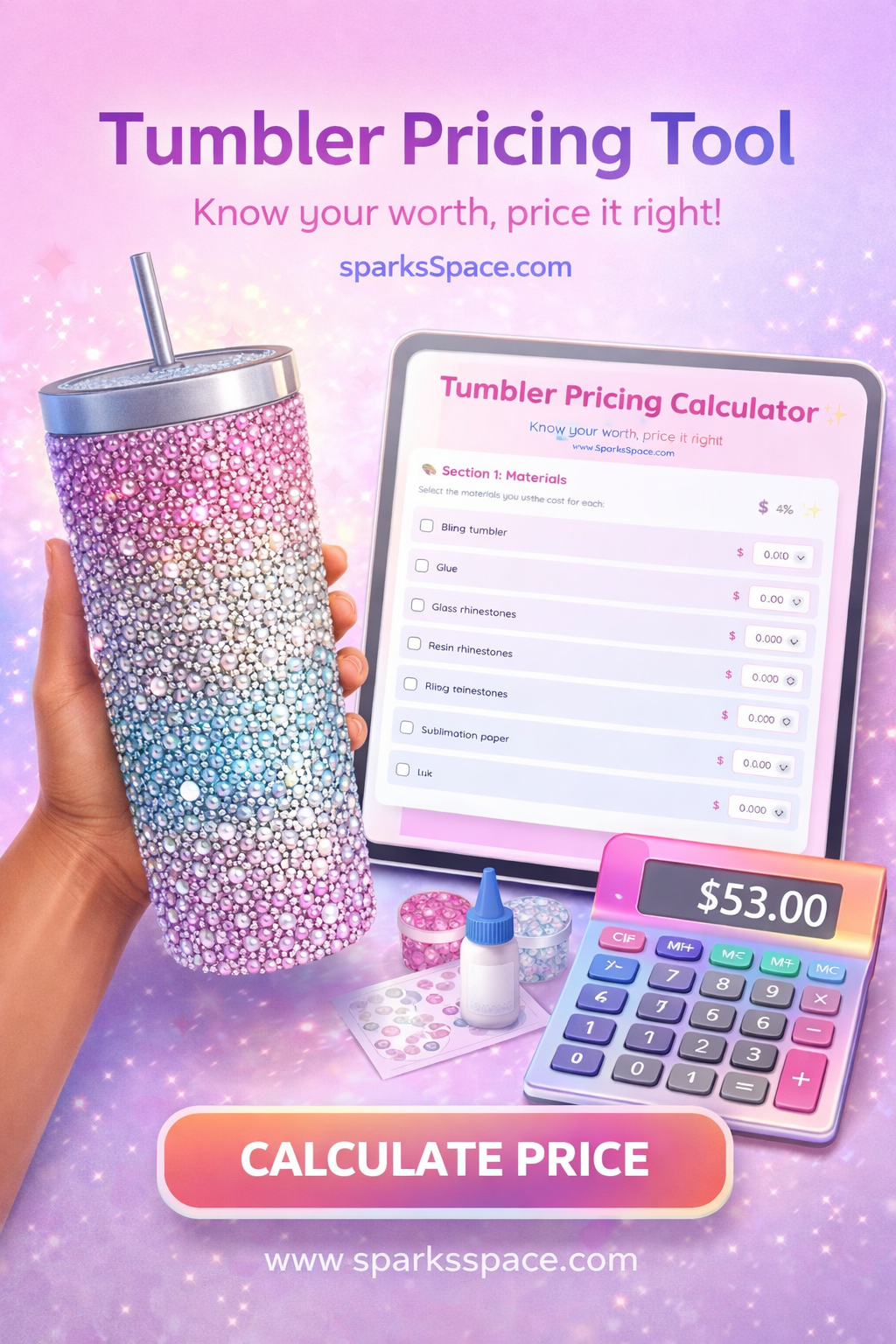 Bling Tumbler Price Tool