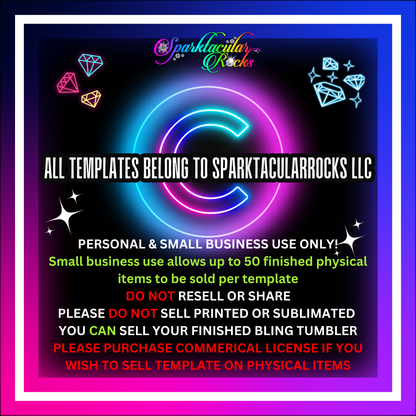 #735 Bling Tumbler Template - 4mm/62 stones per row